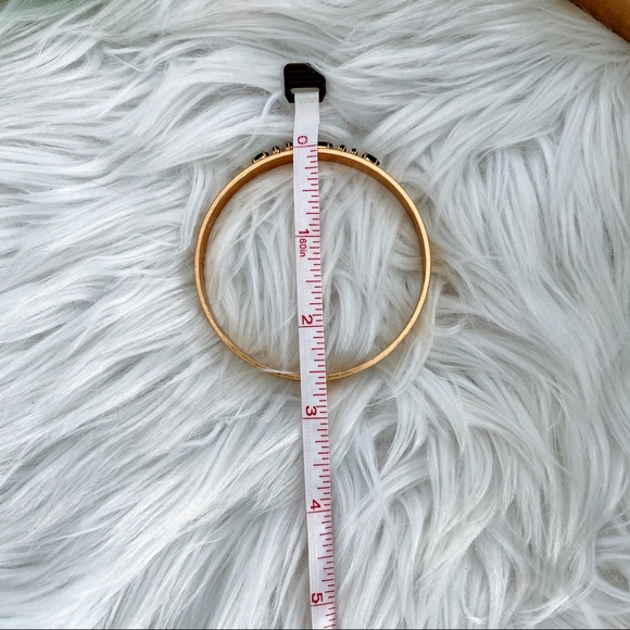 Madewell Bangle Gold Color Black Jewels Slip On - Picture 7 of 8